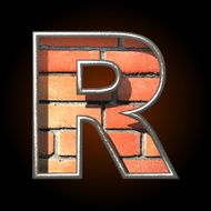 Vector brick cutted figure r