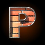 Vector brick cutted figure p