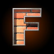 Vector brick cutted figure f
