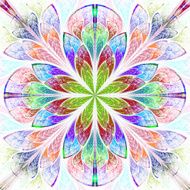 Multicolor fractal pattern in stained glass window style N2