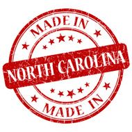 made in North Carolina red round grunge isolated stamp
