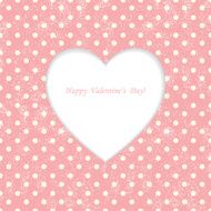 Card with heart shape on Polka dot background