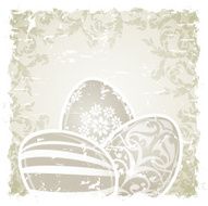 Grungy Easter Background with Decorated Eggs N8