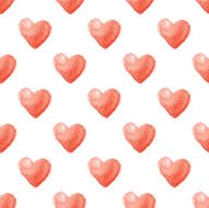 Colorful hearts seamless pattern Vectorized watercolor drawing N2