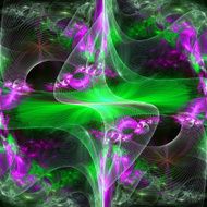 Pattern from a grid and bright glowing lights Computer generate N2