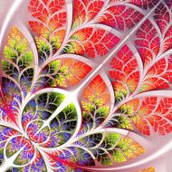 Multicolor fabulous fractal pattern Collectiont - tree foliage N7