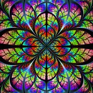 Multicolor fabulous fractal pattern Collection - tree foliage N10
