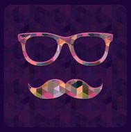 Hipster Icon with Geometric Grunge Background