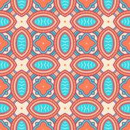 vintage blue and orange pattern N3