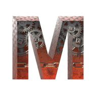 Vector gears cutted figure m Paste to any background N2