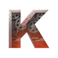 Vector gears cutted figure k Paste to any background N2