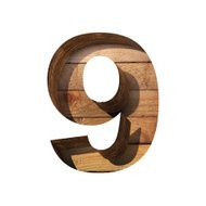 Vector wooden cutted figure 9 Paste to any background