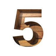 Vector wooden cutted figure 5 Paste to any background