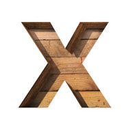 Vector wooden cutted figure x Paste to any background