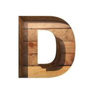 Vector wooden cutted figure d Paste to any background