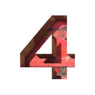 Vector metal cutted figure 4 Paste to any background N4