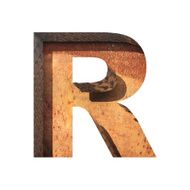 Vector metal cutted figure r Paste to any background N4