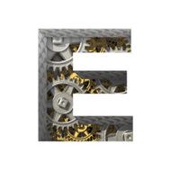 Vector gears cutted figure e Paste to any background N2