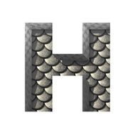 Vector silver cutted figure h Paste to any background