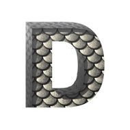 Vector silver cutted figure d Paste to any background