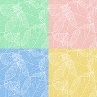 Set of autumnal seamless card vector