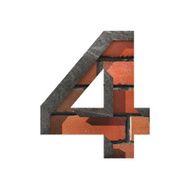 Vector brick cutted figure 4 Paste to any background