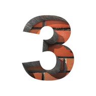 Vector brick cutted figure 3 Paste to any background