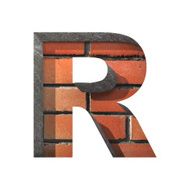 Vector brick cutted figure r Paste to any background