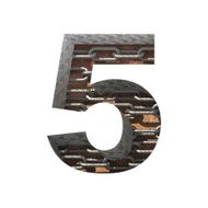 Vector metal cutted figure 5 Paste to any background N4