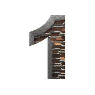 Vector metal cutted figure 1 Paste to any background N4