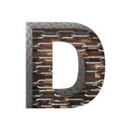 Vector metal cutted figure d Paste to any background N5