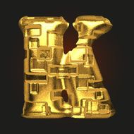 vector golden letter k N6