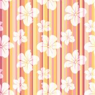 White flowers on a striped background Vector eps-10 seamless pattern N2