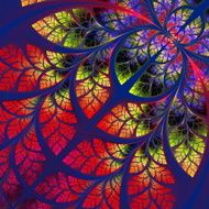 Multicolor fabulous fractal pattern Collectiont - tree foliage N8