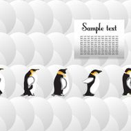 white geometric pattern with circles and penguins space for text