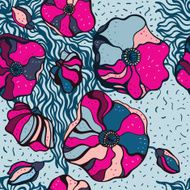 Abstract Flowers background Seamless pattern N3