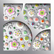 3d geometric background with flowers and shadows paper look graphic N3