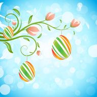 Easter Background with Decorated Eggs N4