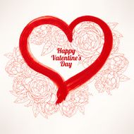 greeting card with roses and heart N2