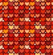 Red mottled hearts vector seamless pattern N2
