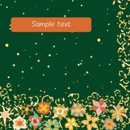 Postcard for text with a vegetative ornament of flowers N2