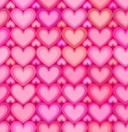 Valentines day pink hearts seamless pattern