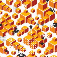 Business seamless pattern with gold ingots