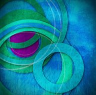 Grunge Circles Background - Cold Colors