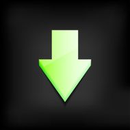 Vector green arrow on dark background Eps 10