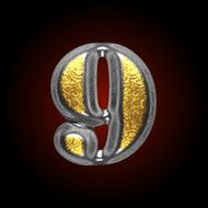 vector silver and golden figure 9 N2