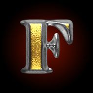 vector silver and golden figure f