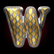 vector silver and golden figure w N2
