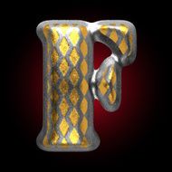 vector silver and golden figure f N2