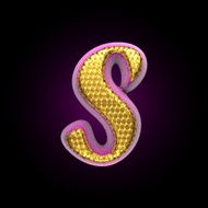vector golden and pink letter s